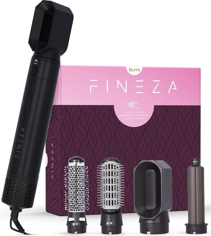 Fineza - Airstyler Krultang - 5 in 1 - Zwart - Haarstyler