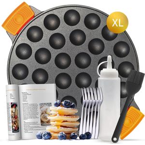Ocina Poffertjespan Set XL 30 Poffertjes – Poffertjesmaker - Inductie – Gratis Receptenboek