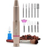 Fineza Elektrische Nagelfrees Set met Bitjes – Manicure & Pedicureapparaat – Nagelvijl - Goud