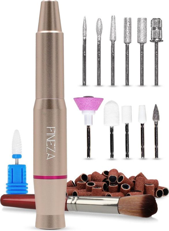 Fineza Elektrische Nagelfrees Set met Bitjes – Manicure & Pedicureapparaat – Nagelvijl - Goud