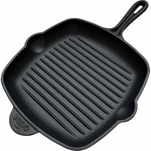 Ocina Gietijzeren Grillpan 28 cm – Grillpannen - Vleespan BBQ - Pan Inductie – Skillet