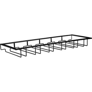 Wijnglazenhouder - Zwart - 18 Glazen - 60 cm x 22,5 cm x 6 cm - Wijnglazenrek - Wijnglazenhouder Ophangrek - Glasophangrek - Glazenrek - Wijnglazen houder - Wijnrek