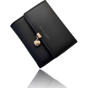 Dames portemonnee zwart Sophie met muntvak -kunstleer beurs met hartje van Sophie Siero