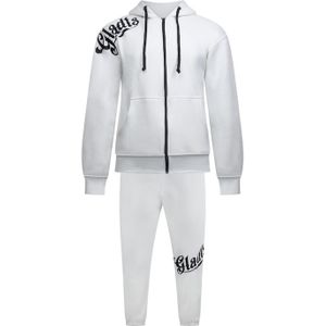 Gladts Joggingpak - IJS wit - Trainingspak volwassenen maat M - Trainingspak heren - Joggingbroek heren - Joggingpak heren - Huispak heren - Huispak heren volwassenen - Joggingpak heren volwassenen - Joggingpak jongens