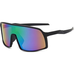 Garpex® Fietsbril - Sportbril - Polaroid Zonnebril - Zonnebril - Racefiets - Mountainbike - Motor - Zwart Frame Groene Lens