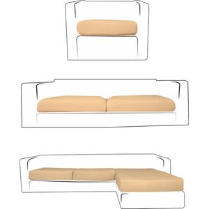 Zitkussen hoes Bandal® - 95% Katoen – Beige – Maat M