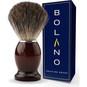Bolano® Premium Duurzaam Scheerkwast Brown Wood - Klassiek scheerkwast voor mannen en vrouwen - 100% soepel haar voor een optimale verdeling