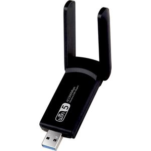 WiFi Adapter USB - USB WiFi Adapter - 1300 Mbps - WiFi Dongle - WiFi Antenne - WiFi ontvanger - WiFi versterker - WiFi USB adapter