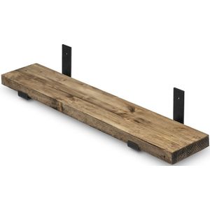 Industriële plankdrager - schapdrager T vorm - 20 cm - mat zwart - staal - metaal - set van 2 stuks - Robustiek Wonen