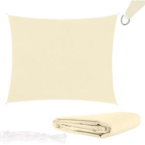 Schaduwdoek vierkant 3.6x3.6 meter - Crème - Zonnezeil waterafstotend - Tuin accessoires