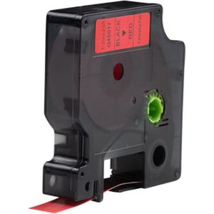 Dymo D1 compatible 45017 (S0720570) tape - Zwart op rood - 12 mm x 7 m - Lettertape
