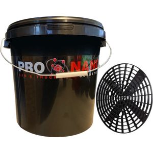 ProNano | Pro Nano Detailing Wash Bucket met Grit | Was emmer | Stevige afsluitbare, was of spoel emmer van 20 liter met Grit Guard en deksel!