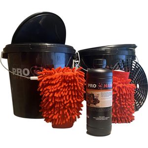 ProNano | Pro Nano Classic Hand Wash Set | Was emmer | Nano Technologie | ProNano Classic Hand Wash 1L | 2x ProNano Wash Bucket + Grit | 2x ProNano Microvezel Handschoen