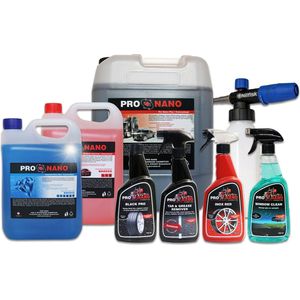ProNano | Pro Nano Truck Pack Pro | Incl. Schuimpistool | 20 liter ProNano Plus | 5 liter ProNano Diamond Nano Wax | 5 liter ProNano Activator | 1x ProNano Teer & Vet  | 1x ProNano Inox Red |  1x ProNano Black Pro |  1x ProNano Window Clean