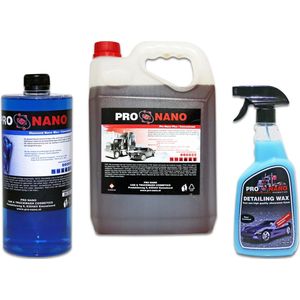 ProNano | Pro Nano Detailing Pakket | Nano Technologie | Uw voertuig altijd in perfecte schone staat! | ProNano Plus 5L | ProNano Diamond Nano Wax 1L | ProNano Detailing Wax 750ml | ProNano Detailing Wax 750ml