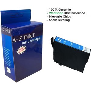 AtotZinkt Compatible inkt cartridge voor Epson 34 / 34 XL C| 1 x Cyaan blauwe cartridge  voor Epson WorkForce Pro WF-3720, 3720 -DWF, WF-3725-DWF
