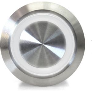 OTRONIC® Drukknop | aan-uit self lock | 12-24V LED Wit | RVS | 16mm