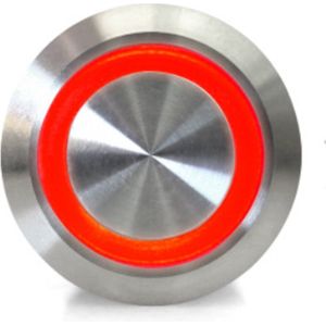 OTRONIC® Drukknop | aan-uit self lock | 12-24 V LED Rood | RVS | 16mm