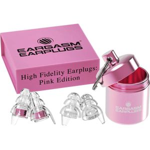 Eargasm High Fidelity Earplugs - Pink Edition - festival oordopjes in roze kleur - partyplug oordoppen voor muziekevenementen concerten en festivals - uitgaan gehoorbescherming