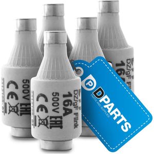 Dparts 16A zekeringen meterkast - 1 set a 5 stuks - 500V 16 ampere zekering stoppen