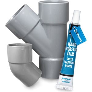 Dparts 3-delige y-stuk afvoer waterverdeler - afvoerpijp splitter set - inclusief lijm - verbindingsset geschikt voor afvoerslang wasmachine - vaatwasser - condensdroger - bocht - duo verdubbelaar verlengset