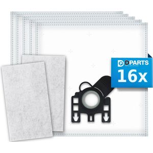 16x Dparts PRO stofzuigerzakken geschikt voor Miele GN - HyClean 3D Efficiency - XXL-pack met 2 filters