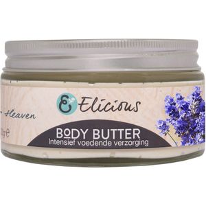 Elicious® - Body Butter - Lavendel - 100% Natuurlijk - Huidverzorging - Natuurlijke Skincare - Moisturizer - Plasticvrij - SLS vrij - Vegan - Dierproefvrij - 200gr