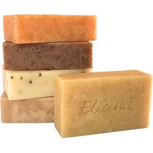 Elicious® - Natuurlijke Zeep - Junglesense Set van 5 - Handgemaakte Zeep - Biologisch Afbreekbaar - Handzeep - Douchezeep - Halal - Plasticvrij - Alcoholvrij - Vegan - Dierproefvrij - 500gr