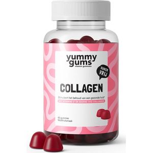 Yummygums Collagen - gezonde huid - marine collageen - vitamine C - suikervrij - geen poeder - multi fruit smaak - 60 gummies
