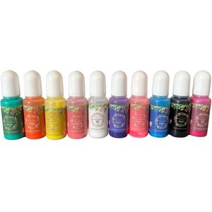 ESSENTIALS73 Dekkende Pigmenten voor Epoxy Hars - 10 x 10 ml - Sieraden Maken - Resin Art - Kleurstof - Pigment - Gieten - Hobbypakket