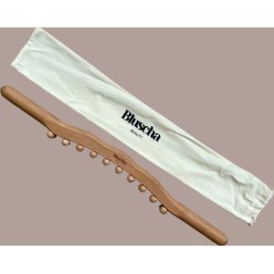 Bluscha® - Premium Houten Massage Stok XXL - Apparaat - Bindweefselmassage - Anti Cellulite Cellulites - Madero Therapie - Massageroller - Maderotherapie - Lymfedrainage - Massagestok - Bindweefselmassage - Bodysculpting - Gua Sha - Schraper
