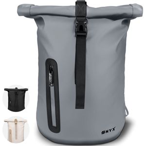 ONYX Rolltop Rugzak 25 tot 40L - Met Laptopvak - Verstelbare Rugtas - Reistas - Waterbestendig en Duurzaam - Grijs