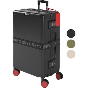 ONYX Check-in Koffer 65L - TSA slot - Spinner wielen - Lichtgewicht Trolley - Aluminium sluiting - Zwart