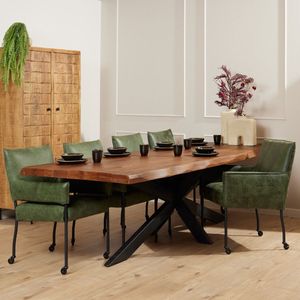 StarFurn - Boomstamtafel Boston - Kloostertafel - Naturel - Mangohout - 300cm