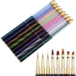 Goodbitz® - Nail art penselen - 8-delig - Penselen - Nail art brushes - Nail art kwasten - Nail art - Nail art tools - Nail art set - Nail art kwast - Penselenset - Penselen set - Penselen nagels - Nail art - Nail art kit - Nail art penseel