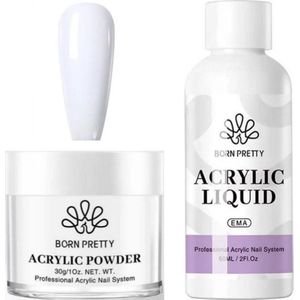 Born Pretty - Acrylpoeder set - Wit - Acrylpoeder - Acryl liquid - Acryl - Monomer - Acryl nagels starterspakket - Acrylpoeder transparant - Acrylpoeder wit - Acrylpoeder roze - Acrylic powder - Acrylic nail kit - Acryl set - Acryl vloeistof