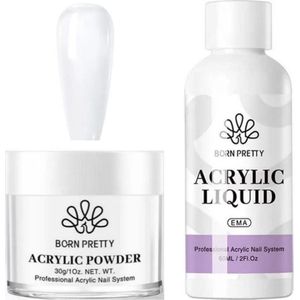 Born Pretty - Acrylpoeder set - Transparant - Acrylpoeder - Acryl liquid - Acryl - Monomer - Acryl nagels starterspakket - Acrylpoeder transparant - Acrylpoeder wit - Acrylpoeder roze - Acrylic powder - Acrylic nail kit - Acryl set - Acryl vloeistof
