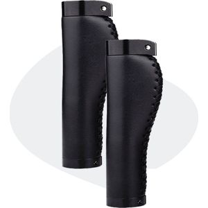 Voltano Leren Fietshandvatten Zwart – Ergonomisch Gevormd – Inbus Lock On - Handvatten Voor op De Fiets