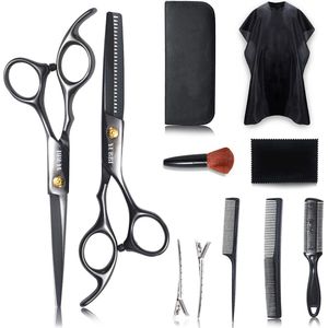Professionele Kappersschaar Set - Knipschaar - Coupeschaar - Uitdunschaar - Snijkam - Zwart