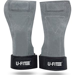 U Fit One Leer Lifting straps - Deadlift straps - Powerlifting - Fitness Straps - Wrist support - Bodybuilding - Crossfit
