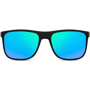 Studio Proud - Zonnebril - Festival zonnebril - Wayfarer zonnebril - Goedkope zonnebril - Blauwe spiegelglazen zonnebril - Tijdloos montuur - 100% UV-bescherming - Luxe eyewear - Betaalbare zonnebril.