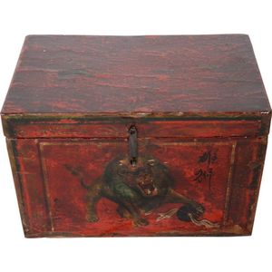 Fine Asianliving Antieke Chinese Kist Handgeschilderd Chinese Mythe