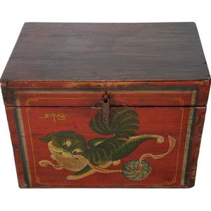 Fine Asianliving Antieke Chinese Kist Handgeschilderd Chinese Mythe
