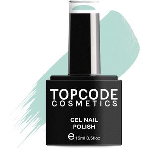 Blauwe Gellak van TOPCODE Cosmetics - Bermuda Mint Blue - TCBL37 - 15 ml - Gel nagellak Nagellak Blauw Gellak blauw gellac