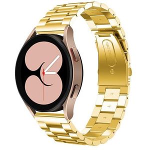 By Qubix - Compatible met Garmin Venu 3s / Vivoactive 4s / Venu 2s / Vivomove 3s / Forerunner 255s - Stalen schakelband - Goud - Compatible Garmin bandje