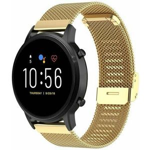 By Qubix - Compatible met Garmin Venu 3s / Vivoactive 4s / Venu 2s / Vivomove 3s / Forerunner 255s - Milanese bandje met klemsluiting - Goud - Compatible Garmin bandje