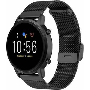 By Qubix - Compatible met Garmin Venu 3s / Vivoactive 4s / Venu 2s / Vivomove 3s / Forerunner 255s - Milanese bandje met klemsluiting - Zwart - Compatible Garmin bandje