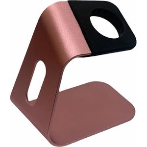 By Qubix Apple Watch houder - Aluminium Dock station - Rosé goud - Geschikt voor Apple watch standaard - docking station