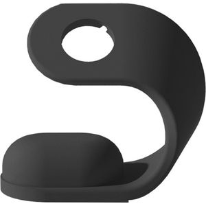 By Qubix Apple Watch houder - Siliconen - Zwart - Geschikt voor Apple watch standaard - docking station