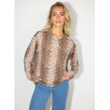 Refined Department T-shirt Jody Ladies Knitted Leopard Ls R2407814435 850 Panterprint Dames
